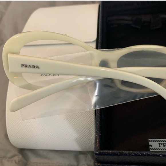 Prada white and Silver Embellished Eyeglass Frames - Picture 5 of 13